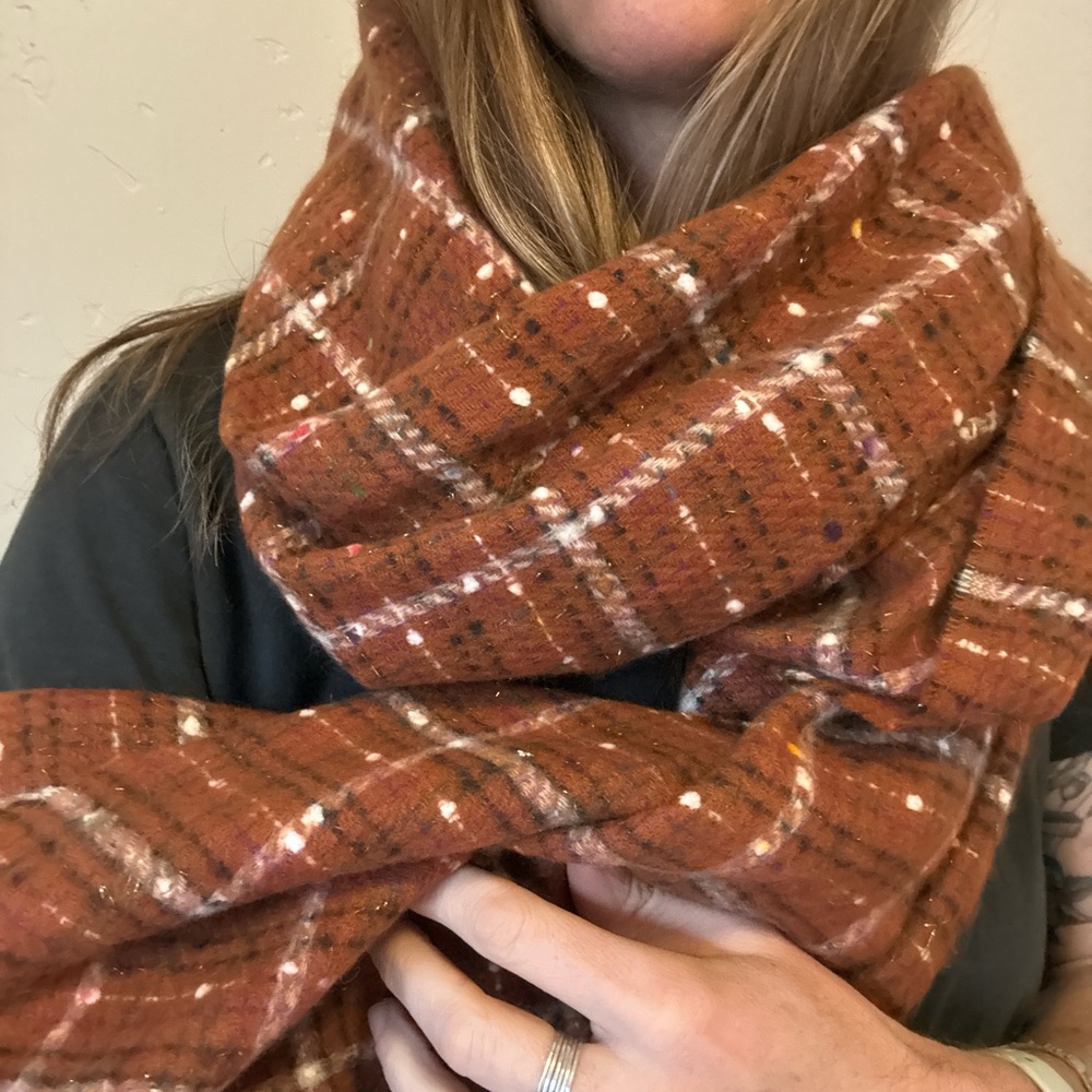 Cozy Brown Plaid Women's Scarf